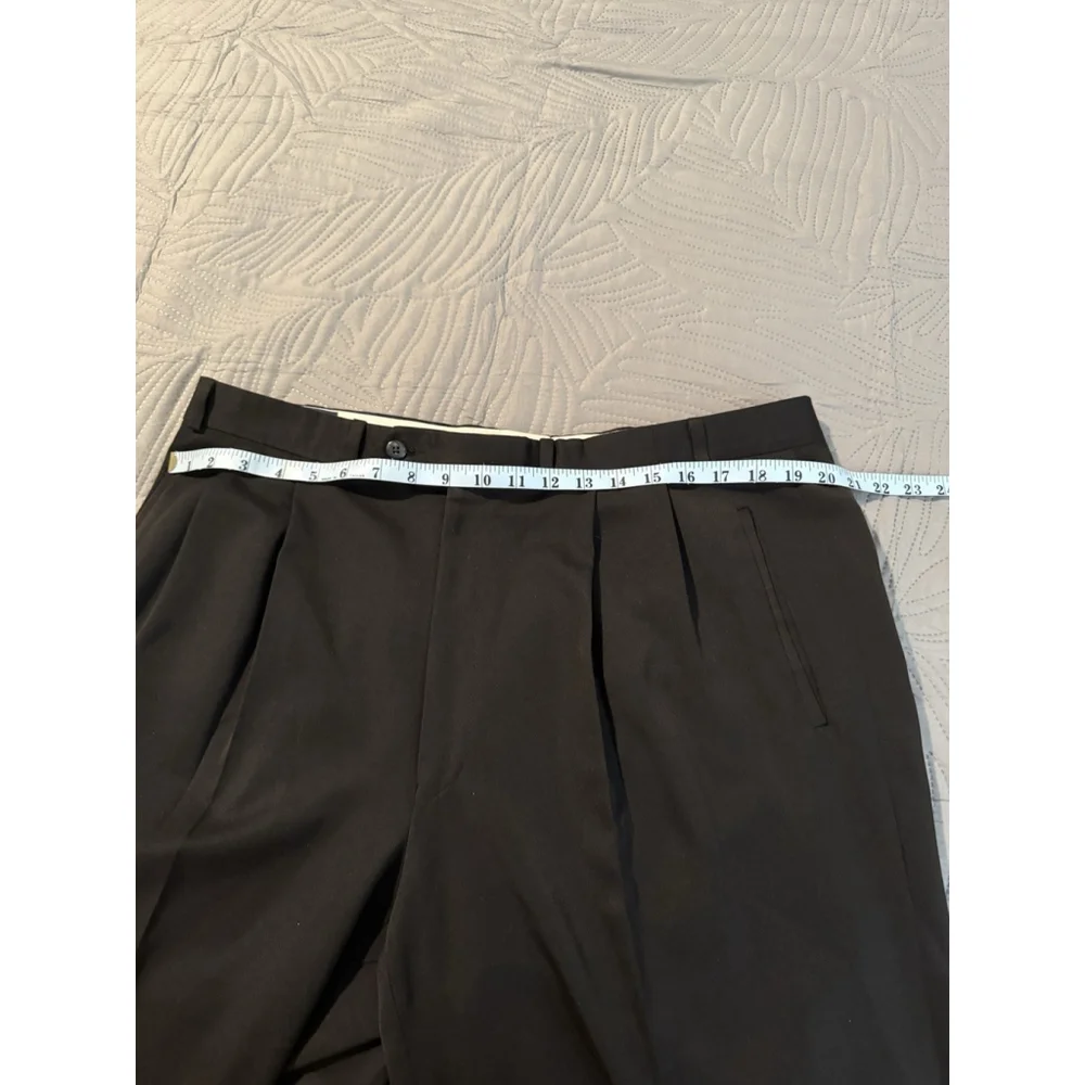 MENS LAUREN RALPH LAUREN PLEATED CUFFED Black PANTS SIZE 38x32